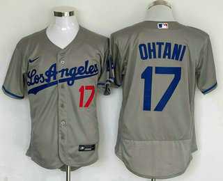 Men's Los Angeles Dodgers #17 Shohei Ohtani Number Gray With Los Stitched Flex Base Nike Jersey,We sell and wholesale Men's Los Angeles Dodgers #17 Shohei Ohtani Number Gray With Los Stitched Flex Base Nike Jersey on line form chian!